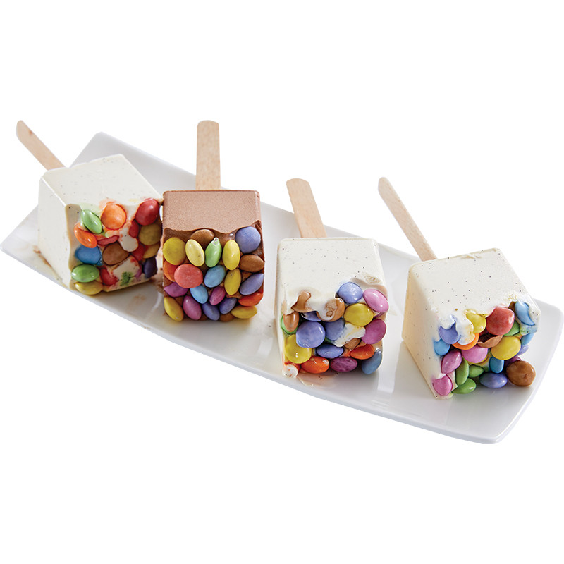 Sucettes glacées Vanille & Chocolat aux Smarties® | Van Den Casteele
