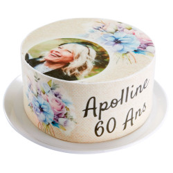 Gâteau glacé personnalisé Fleurs – Dessert photo fleuri et élégant