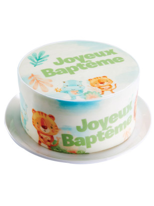 Gâteau Tigre personnalisé – Anniversaire jungle, naissance ou baptême