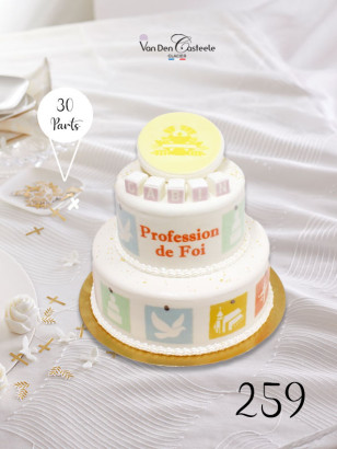 Gâteau Profession de Foi Cube Prénom