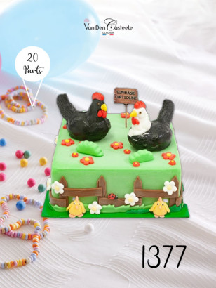 gateau avec des poules
