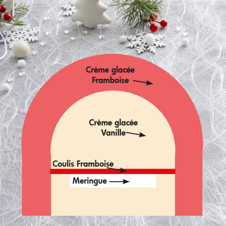 Une Bûche glacée à la Framboise et Vanille