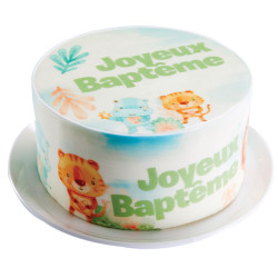 Gâteau Tigre personnalisé – Anniversaire jungle, naissance ou baptême