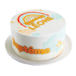 Gâteau glacé Photo Arc-en-ciel personnalisé – Anniversaire & fête colorée