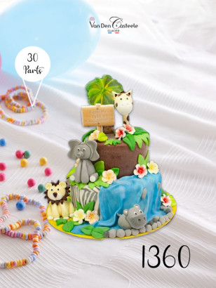 Pièce montée Baptême Jungle et Cascade