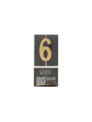 Bougie chiffre 6 – 9 cm pour gâteau d'anniversaire Van Den Casteele