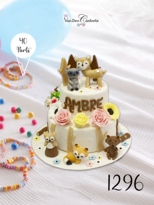 gateau fleurs et animaux
