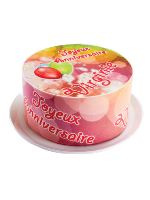 Gâteau glacé Ballon personnalisé – Dessert photo festif pour enfant