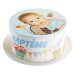 Gâteau Banderoles personnalisé – Naissance, baptême ou anniversaire