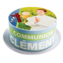 Gâteau glacé Croix personnalisé – Baptême, communion, confirmation