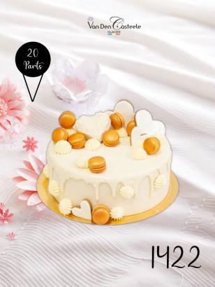 drip cake blanc et or