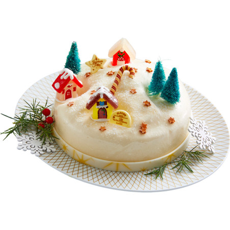 Gâteau village sous la neige