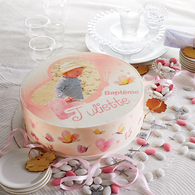 Gâteau Papillon personnalisé – Naissance, baptême ou anniversaire fille