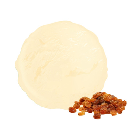 La crème glacée au rhum et raisins secs