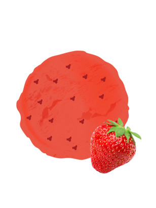 Un format de pot familial pour la crème glacée fraise avec morceaux