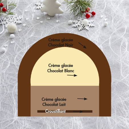 La bûche 3 Chocolats avec croquant