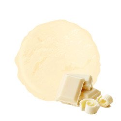Une crème glacée au chocolat blanc avec des morceaux
