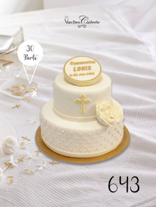 Gâteau communion blanc