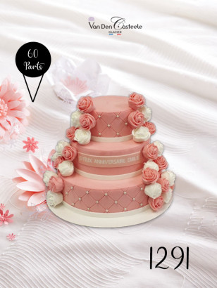 gateau roses cascade