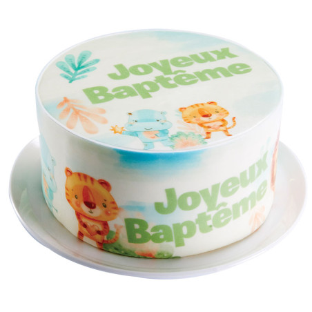 Gâteau Tigre personnalisé – Anniversaire jungle, naissance ou baptême