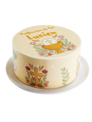Gâteau glacé Calice personnalisé – Communion & confirmation