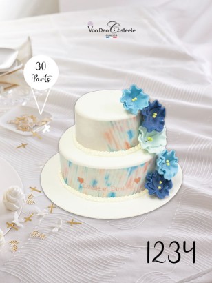 Pièce Montée Glacée – Mariage | Descente de Fleurs et Bleu Royal