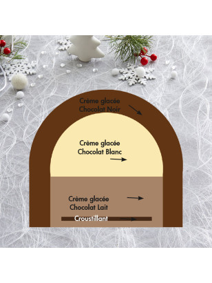 La bûche 3 Chocolats avec croquant
