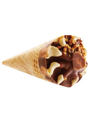 Cornet caramel au beurre salé par le glacier van den casteele