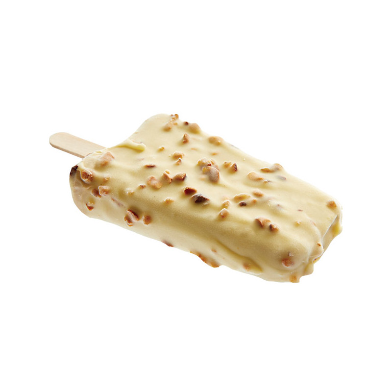 Ski glacé à la crème glacée chocolat blanc enrobage noisette