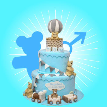 Gâteau Baptême Garçon