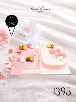 Number cake 60 ans Macarons et Fleurs