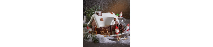 Le gâteau en forme de locomotive de Noël