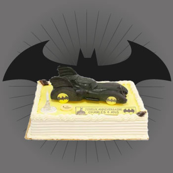 gateau avec la batmobile